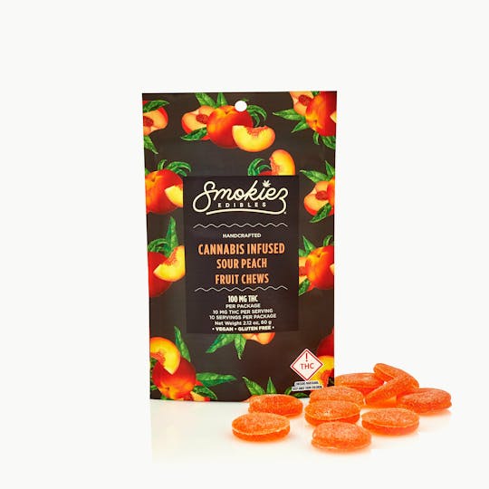 Smokiez Edibles - Sour Peach Fruit Chews, 100 mg - CO - 1