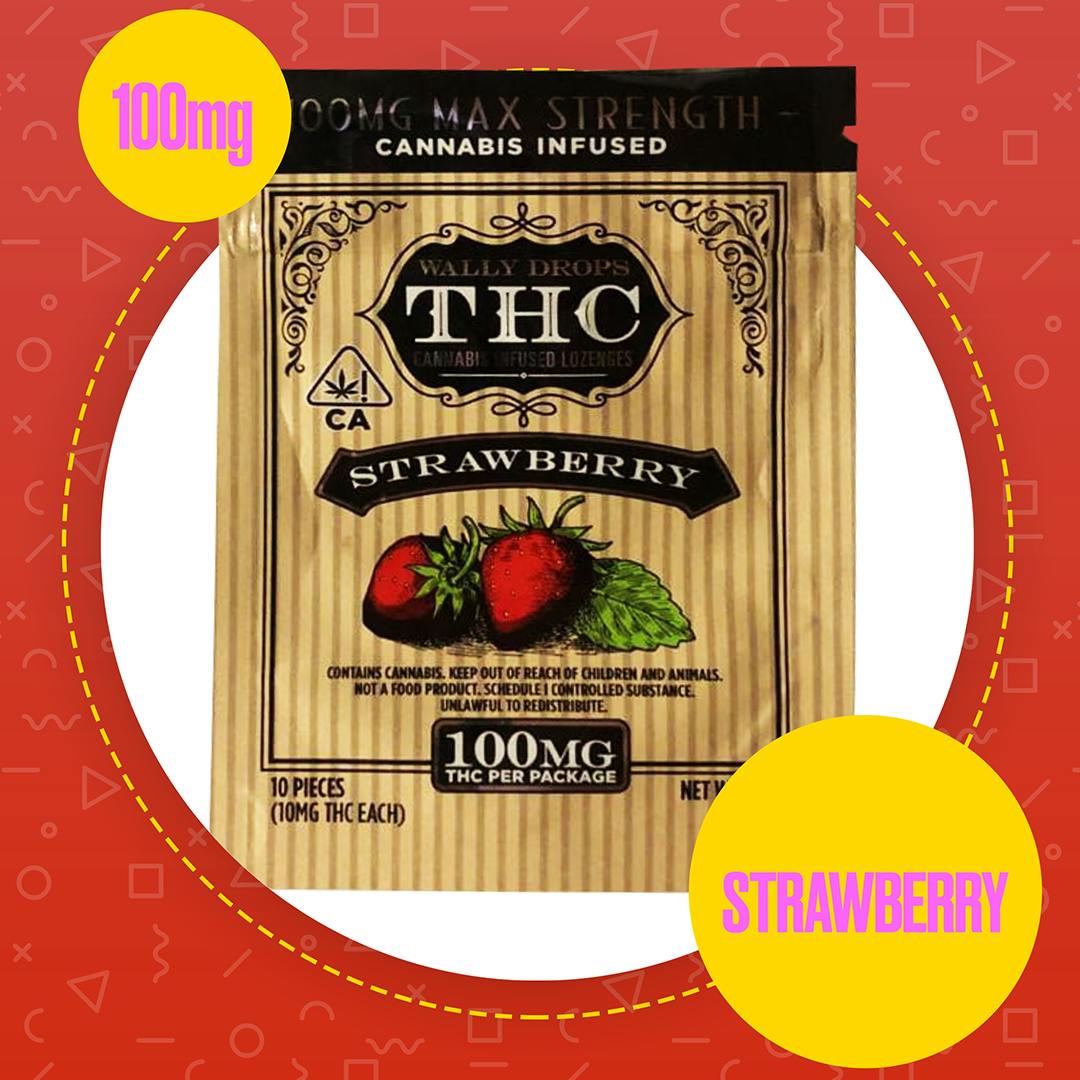 Wally Drops - Wally Drops THC Lozenges 100mg - Strawberry - 1