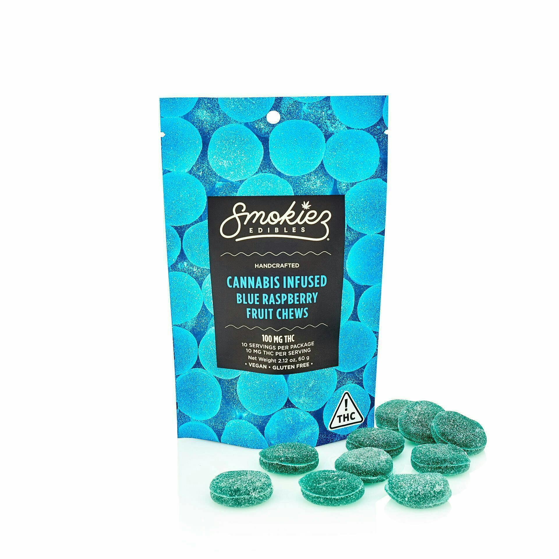 Smokiez Edibles - Blue Raspberry Fruit Chews | 100mg | 10ct | 10mg/ea - 1
