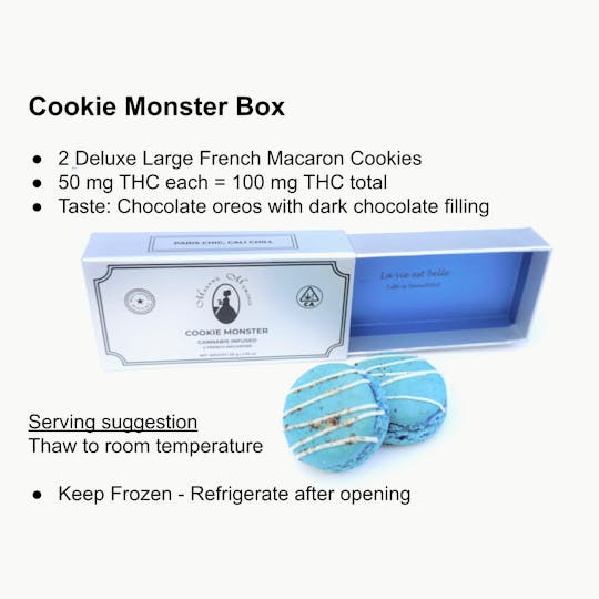 Madame Munchie - COOKIE MONSTER Macaron Cookies Box 100mg 2 Pack - 1