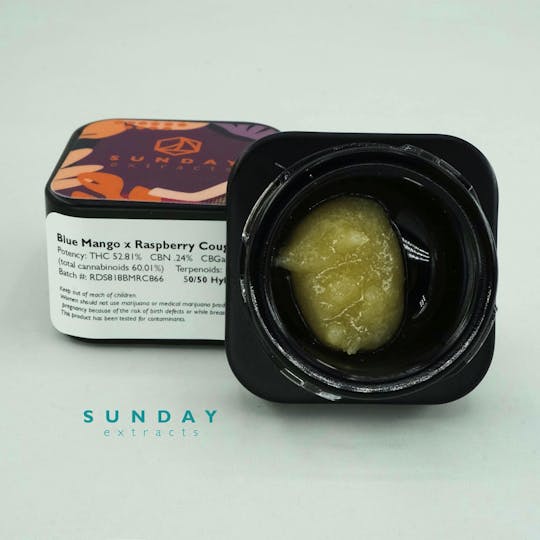 Sunday Extracts - 1g Concentrate Cured Resin - BluMang x Raspberry - 1