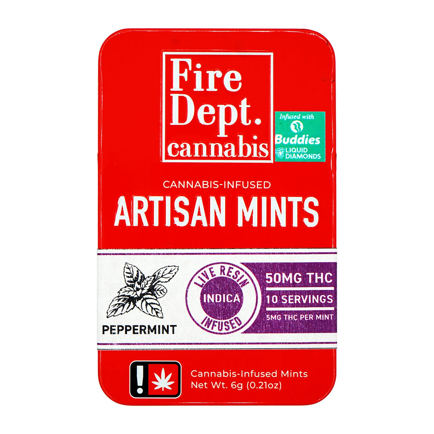 Fire Dept. Cannabis - 50mg Artisan Mints - Peppermint Indica - 1