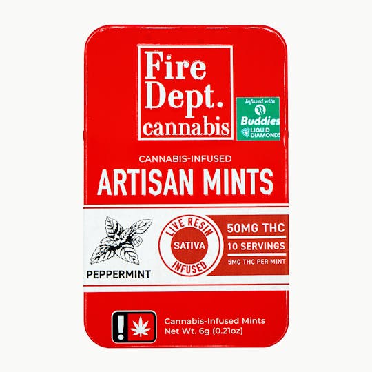 Fire Dept. Cannabis - 50mg Artisan Mints - Peppermint Sativa - 1