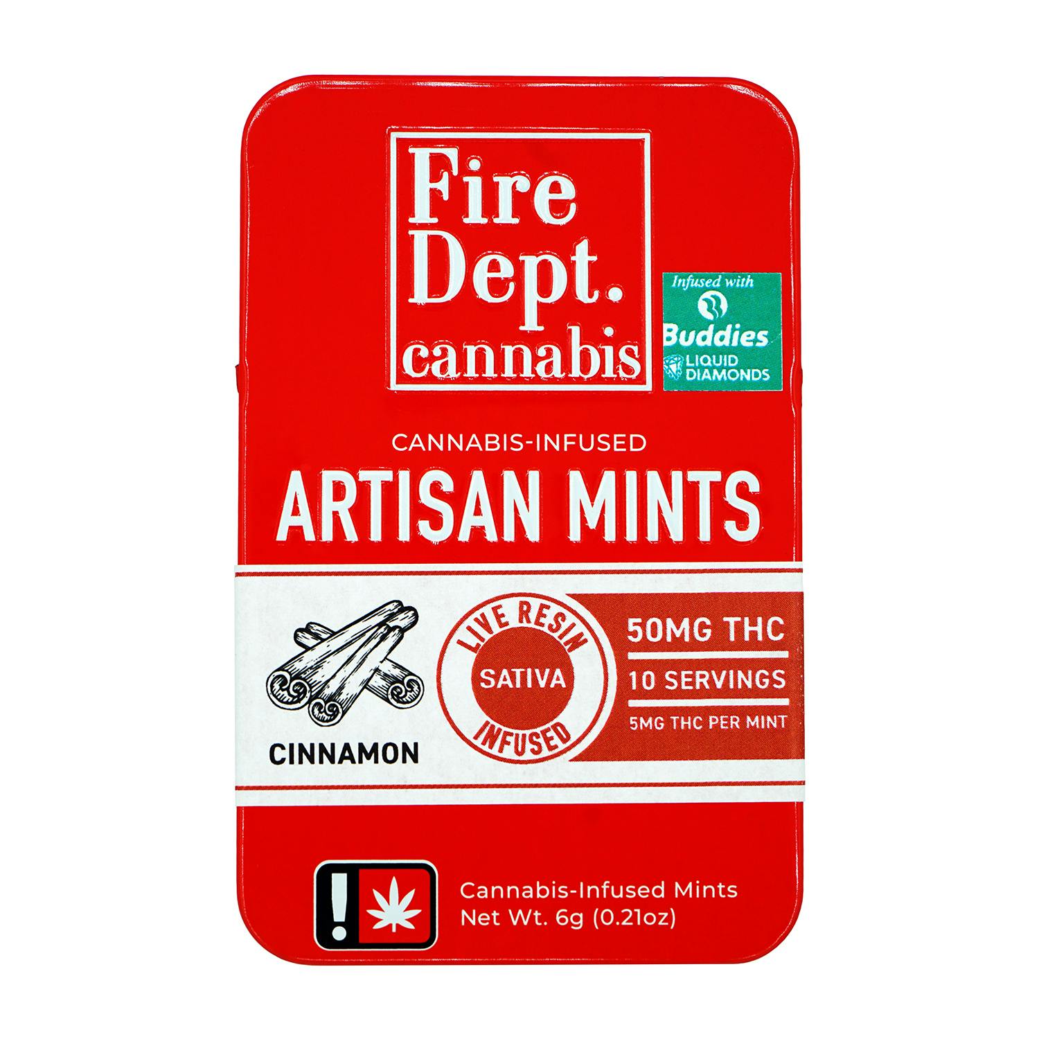 Fire Dept. Cannabis - 50mg Artisan Mints - Cinnamon Sativa - 1