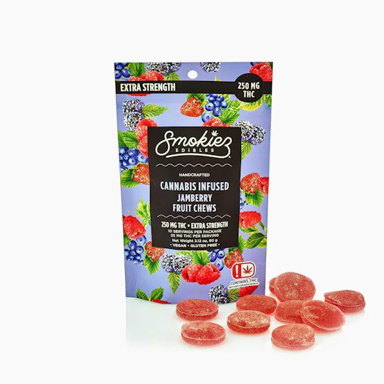Smokiez Edibles - Jamberry Fruit Chews | 250mg | 10ct | 25mg/ea - 1