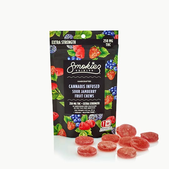 Smokiez Edibles - Sour Jamberry Fruit Chews - 250mg THC - OK - 1