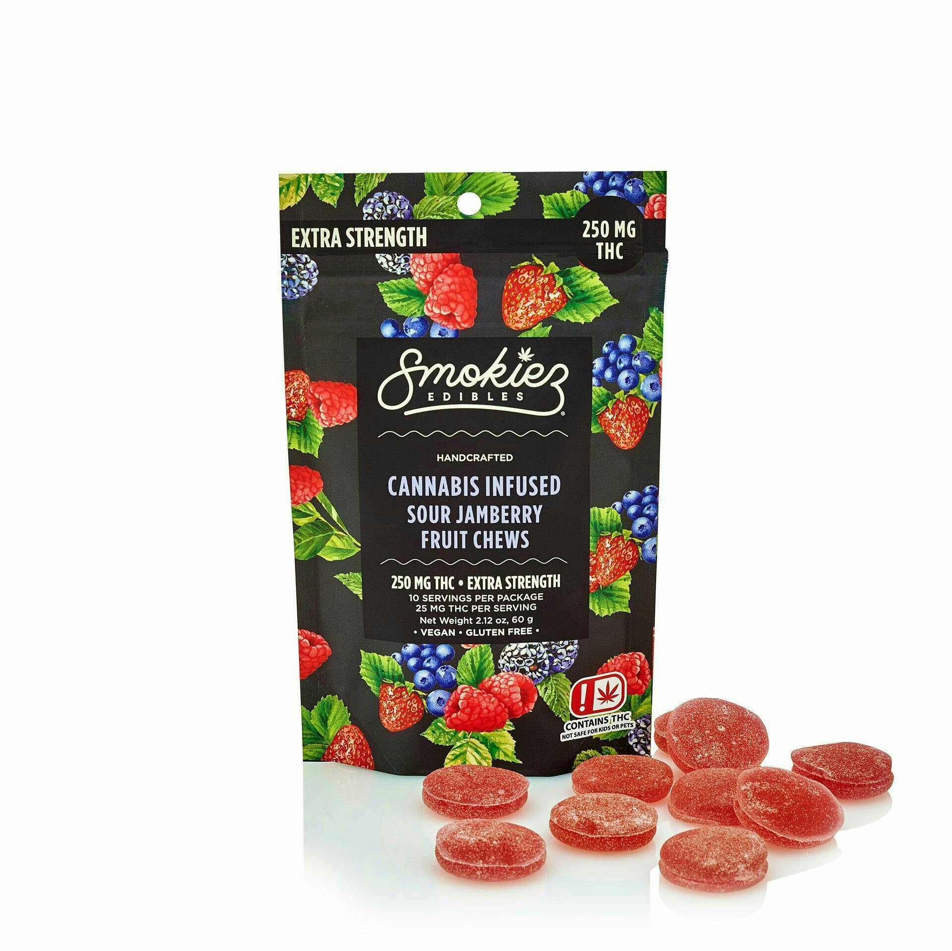 Smokiez Edibles - Sour Jamberry Fruit Chews | 250mg | 10ct | 25mg/ea - 1