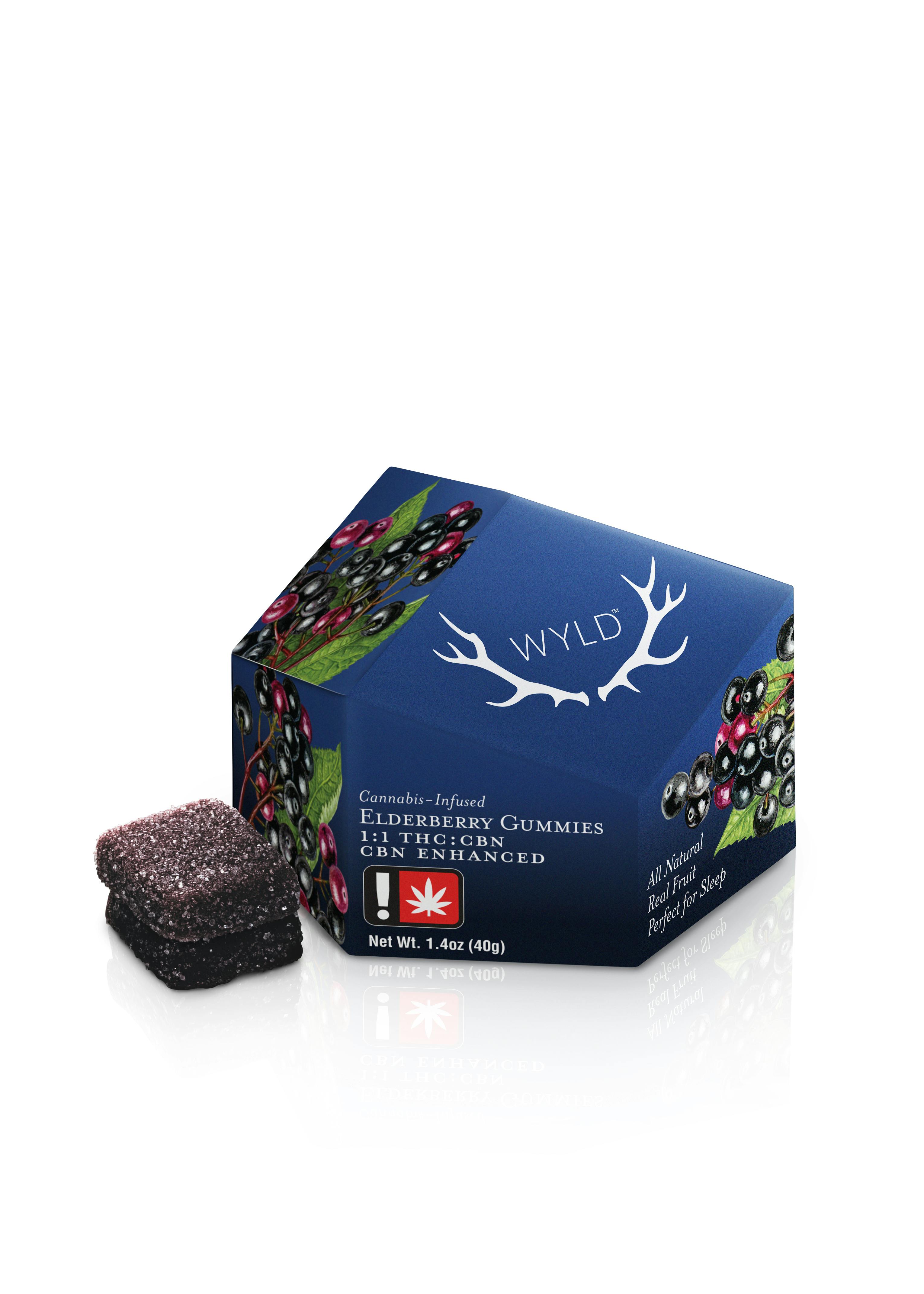 WYLD - Elderberry 1:1 CBN + Indica Enhanced Gummies 50mg:50mg - 1