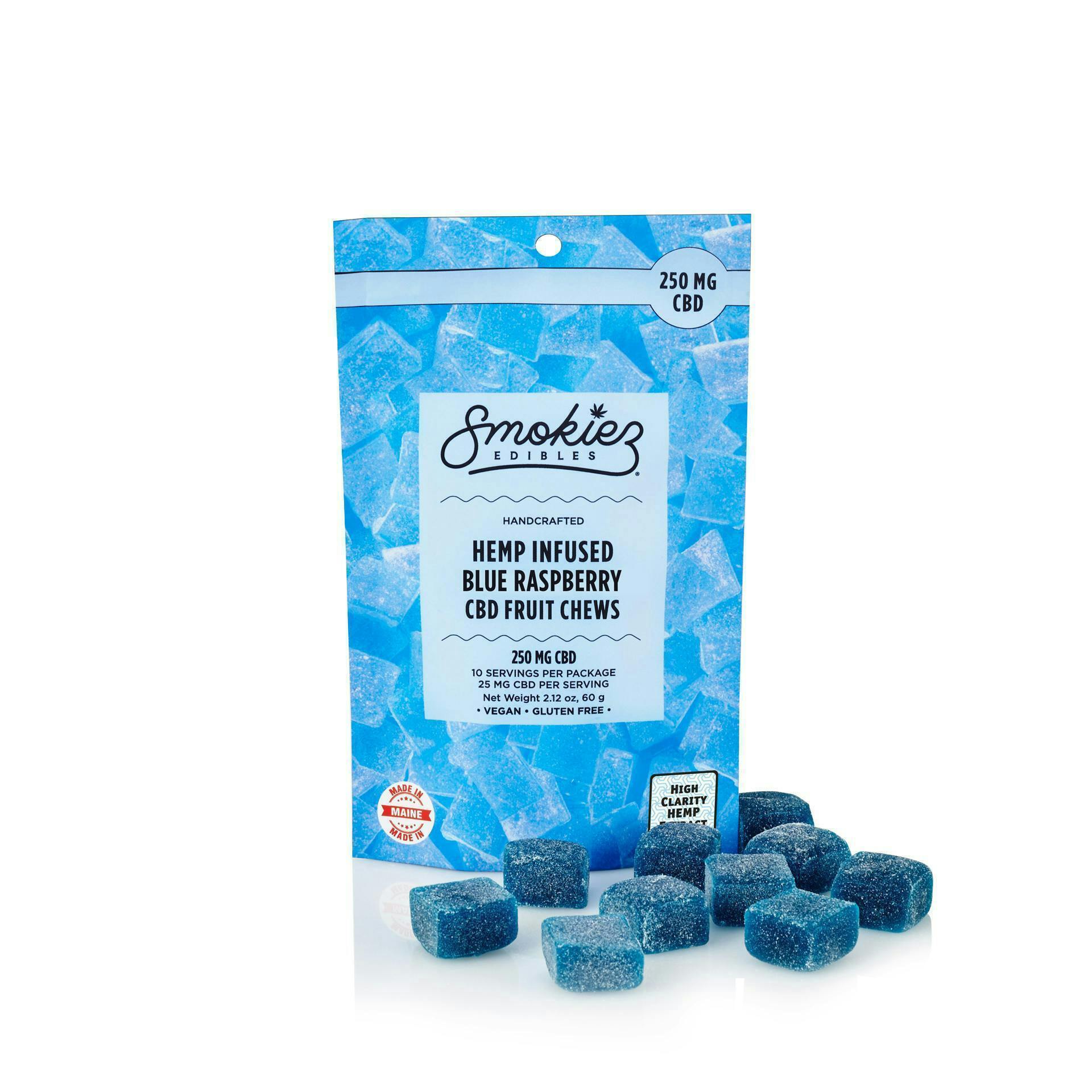 Smokiez Edibles - Blue Raspberry CBD Fruit Chews | 250mg | 10ct | 25mg/ea - 1