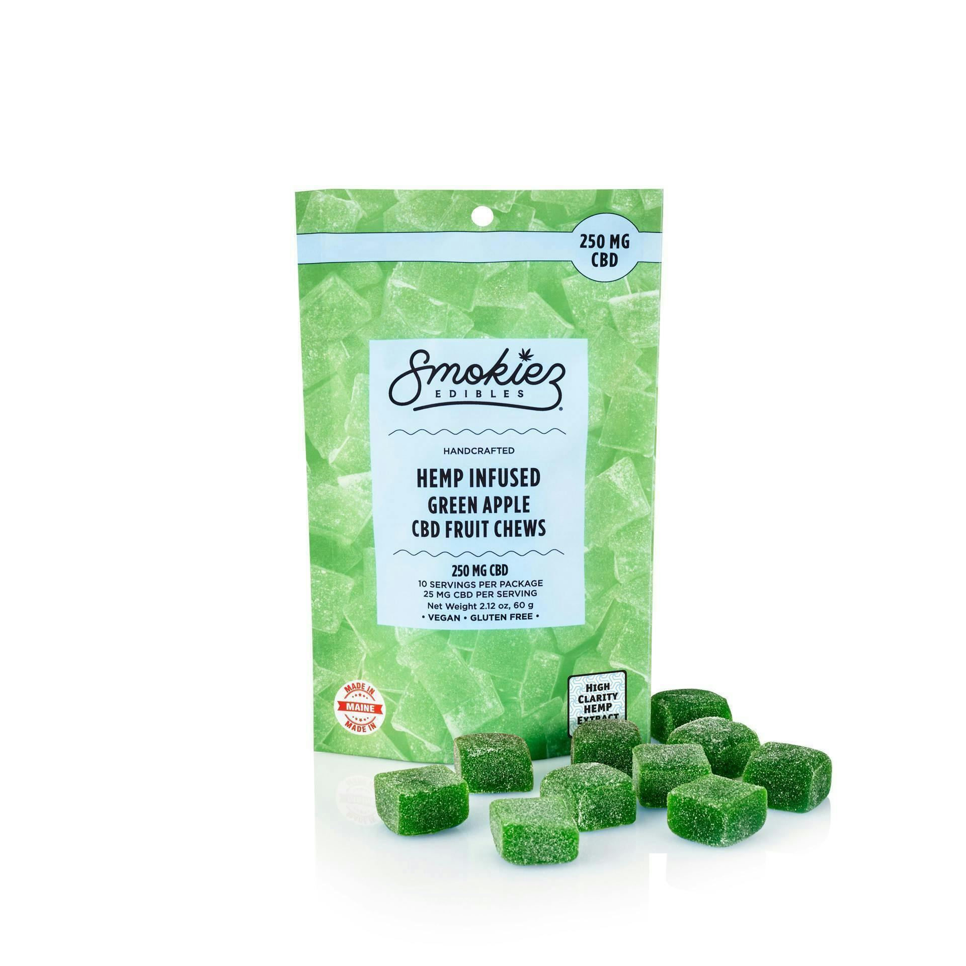 Smokiez Edibles - Green Apple CBD Fruit Chews | 250mg | 10ct | 25mg/ea - 1