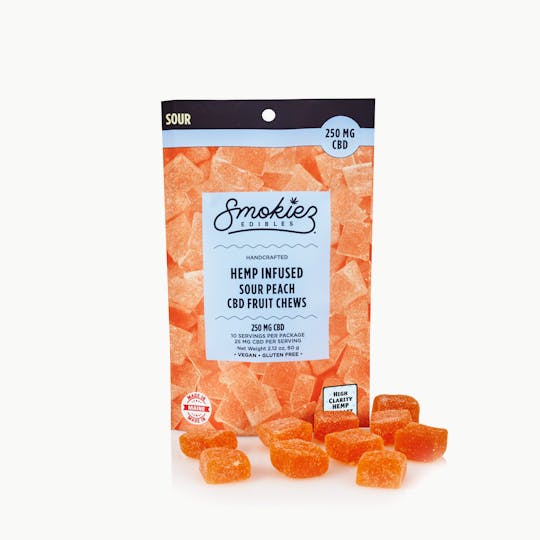 Smokiez Edibles - Sour Peach Fruit Chews - 250 mg CBD - ME - 1
