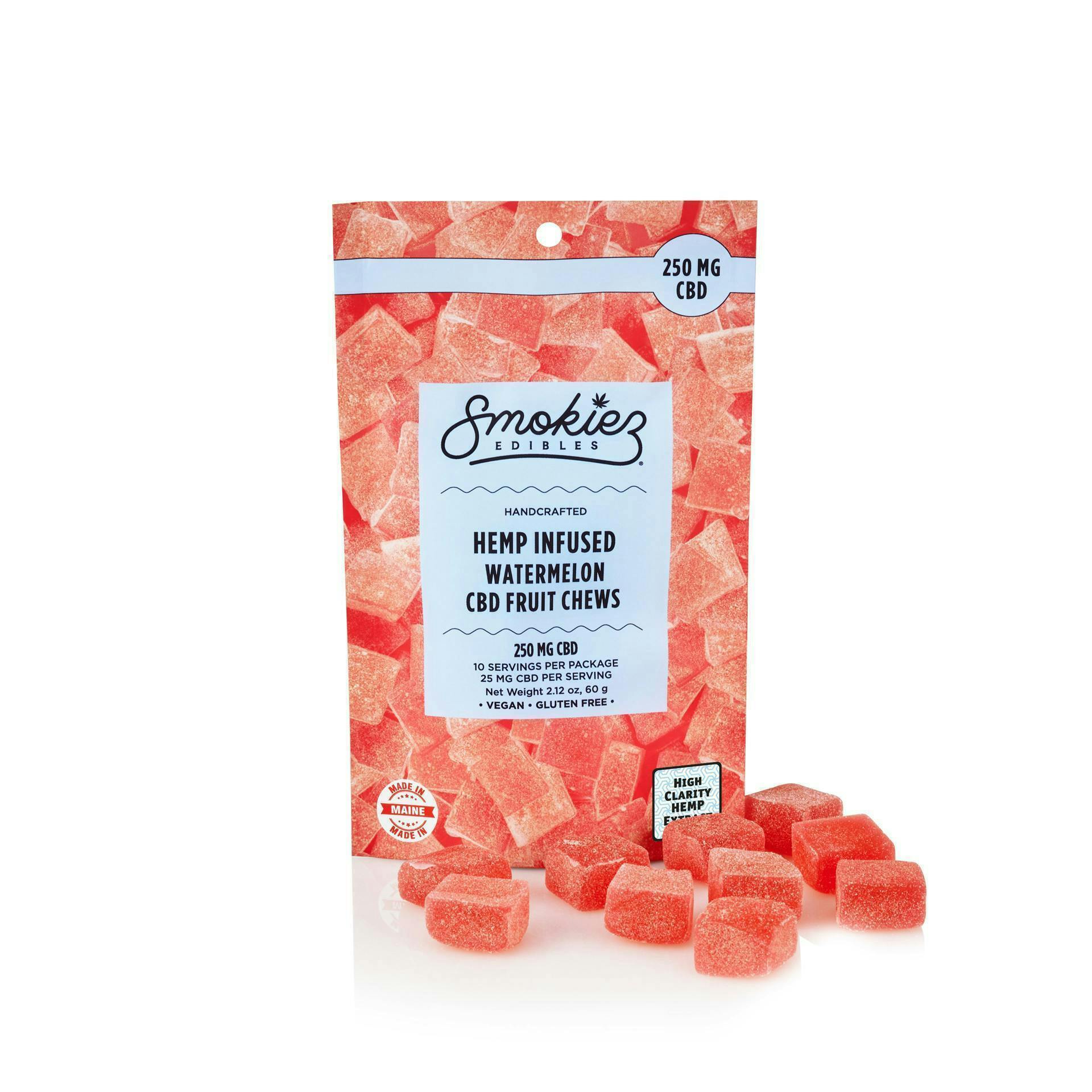 Smokiez Edibles - Watermelon CBD Fruit Chews | 250mg | 10ct | 25mg/ea - 1