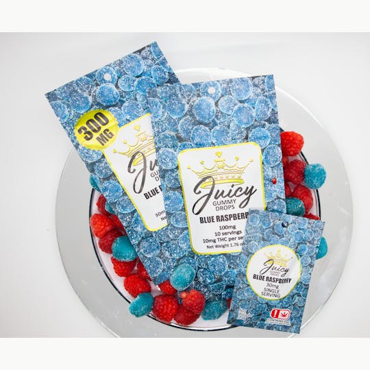 Juicy Gummy Drops - Blue Raspberry - 300mg - 1