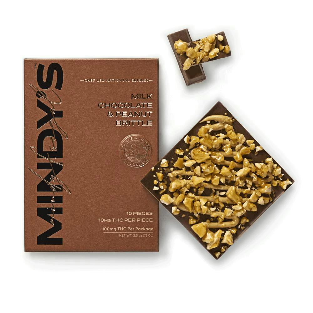 Mindy’s Edibles - Milk Chocolate & Peanut Brittle | 100mg | 10ct | 10mg/ea - 1
