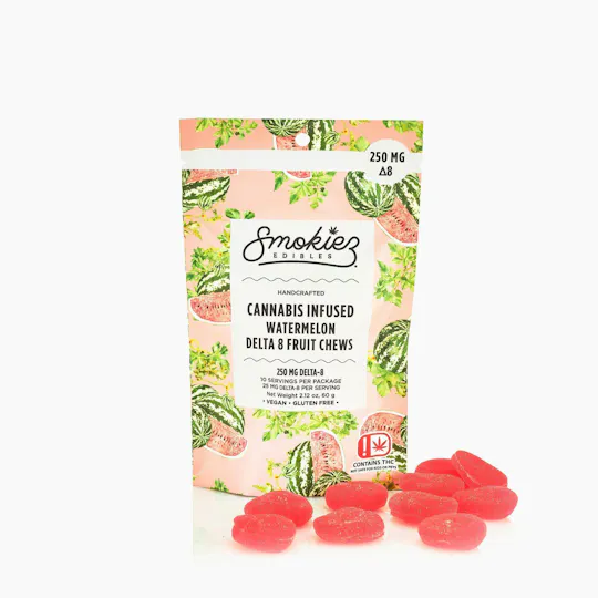 Smokiez Edibles - Watermelon Delta-8 Fruit Chews | 250mg | 10ct | 25mg/ea - 1