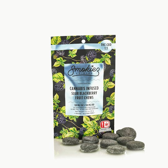 Smokiez Edibles - Sour Blackberry THC:CBD 1:1 , 100mg THC/100mg CBD - 1