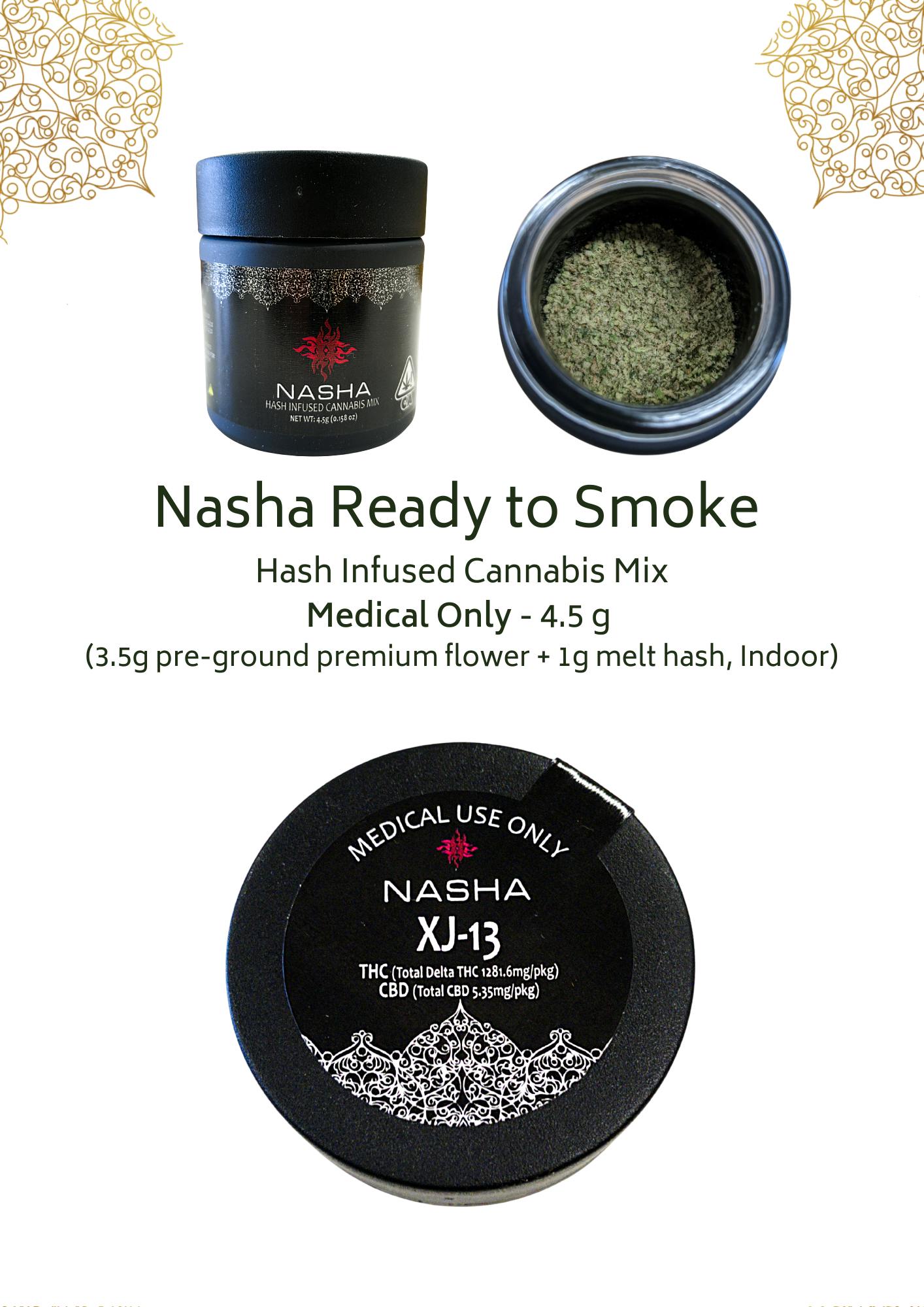 NASHA - Ready to Smoke - Hash Infused Cannabis Mix - XJ-13 - 1