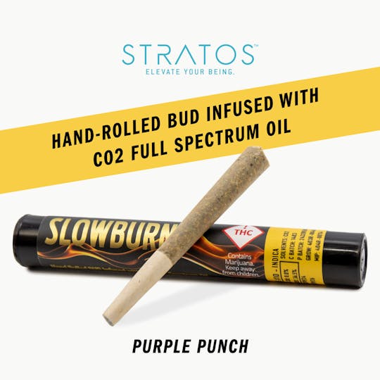 Stratos - Slow Burn Full-Spectrum-Oil Infused Indica Pre-roll Purple Punch - 1