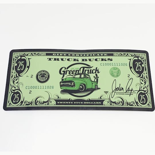 Green Truck - Truck Bucks Gift Certificate - $25 - 1