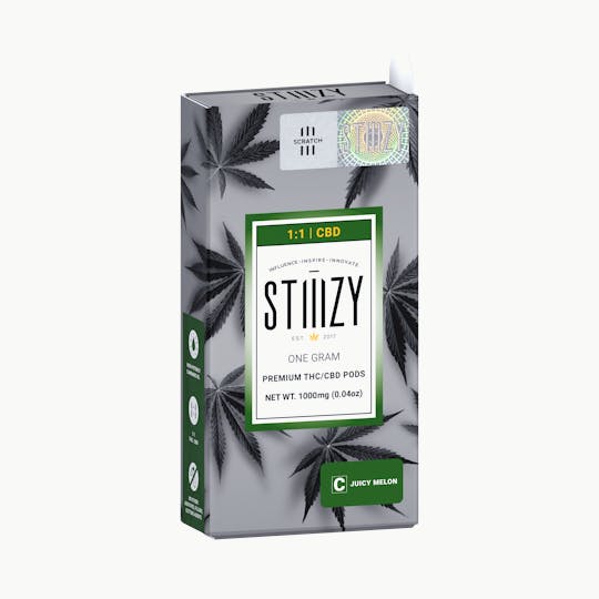 STIIIZY - Vape Cartridge - JUICY MELON 1G 1:1 (CBD/THC) Original Pod - STIIIZY - 1