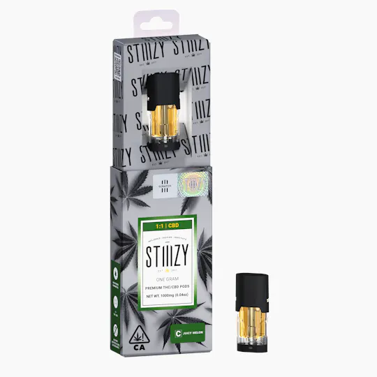 STIIIZY - Vape Cartridge - JUICY MELON 1G 1:1 (CBD/THC) Original Pod - STIIIZY - 1