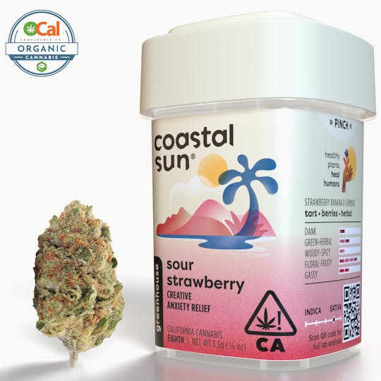 Coastal Sun - Sour Strawberry Greenhouse Flower 3.5g - 1