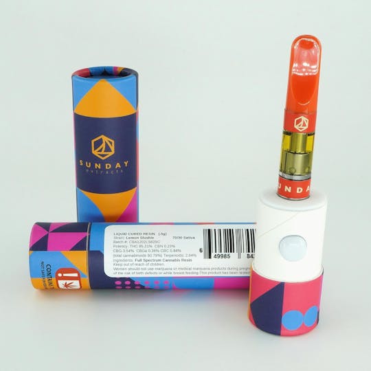 Sunday Extracts - 0.5g Cured Resin Cartridge Lemon Slushie - 1