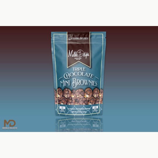 Medible Delights - Triple Chocolate Mini Brownies 100mg THC - 1