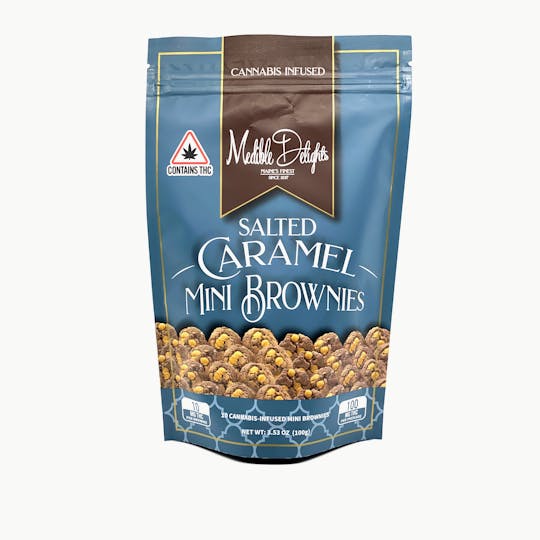 Medible Delights - Salted Caramel Mini Brownies 100mg THC - 1