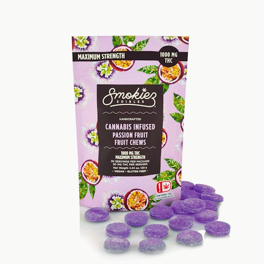 Smokiez Edibles - Passionfruit 1000mg THC Fruit Chews - OK - 1