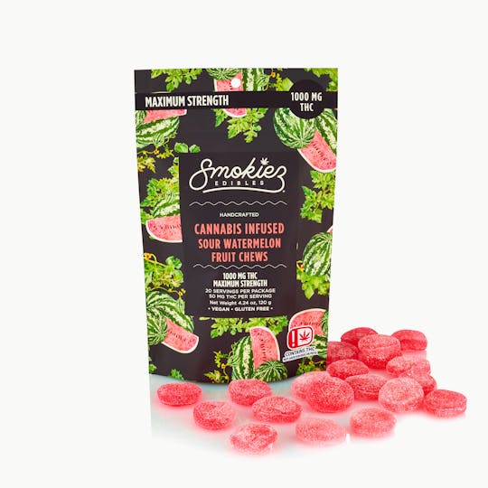 Smokiez Edibles - Sour Watermelon 1000mg THC Fruit Chews - OK - 1