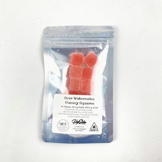 Indico - 10mg Sour Watermelon Hash Rosin Gummy Squares - 1