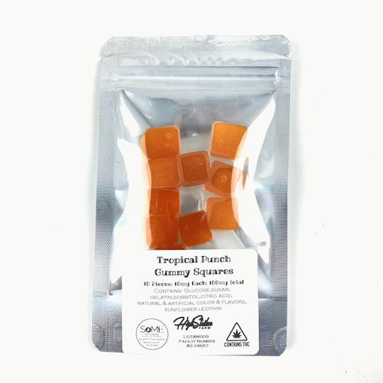 Indico - 10mg Tropical Punch Hash Rosin Gummy Squares - 1