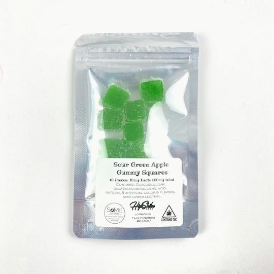 Indico - 10mg Sour Green Apple Hash Rosin Gummy Squares - 1