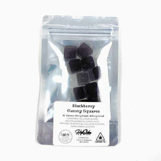 Indico - 10mg BlackBerry Hash Rosin Gummy Squares - 1