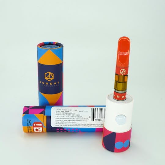 Sunday Extracts - 0.5g Cured Resin Cartridge Sour Diesel - 1