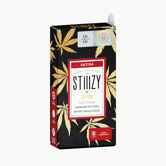 STIIIZY - Vape Cartridge - SUPER LEMON HAZE .5G Live Resin Pod - STIIIZY - 1