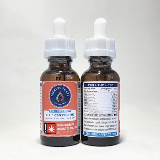 Farmer's Friend Extracts - 1:1:1 CBN:CBD:THC Tincture - 1