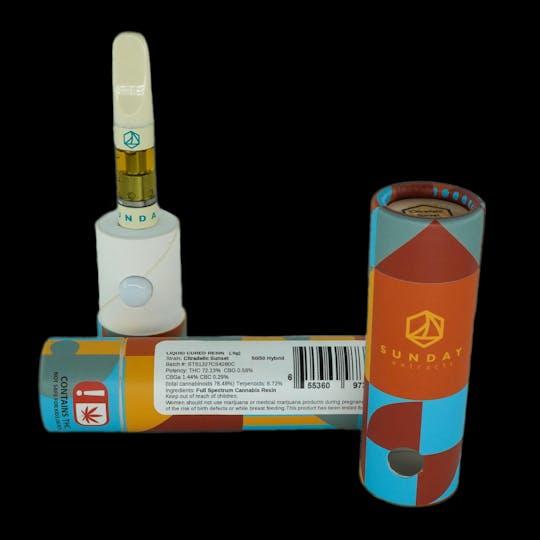 Sunday Extracts - 0.5g Cured Resin Cartridge Citradelic Sunset - 1