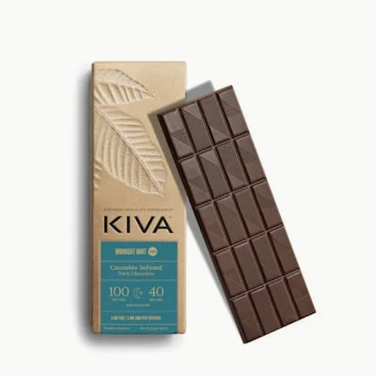 Kiva Confections - Midnight Mint Chocolate | THC:CBN | 40mg:100mg | 20ct | 5mg THC:2mg CBN/ea - 1