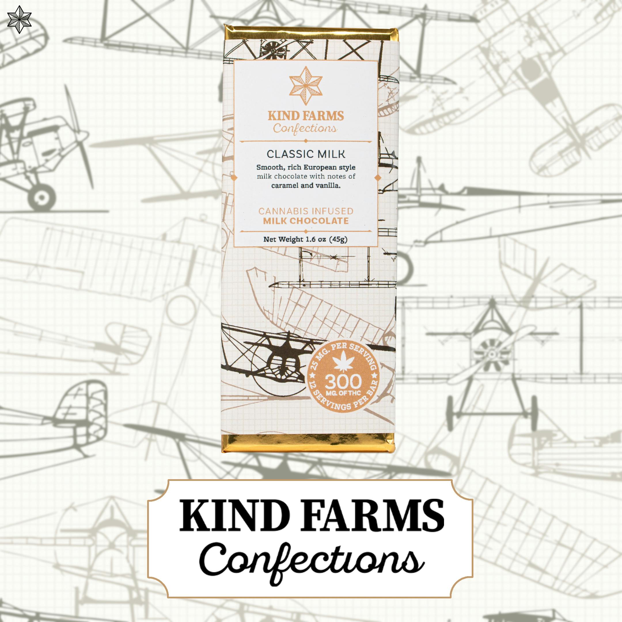 Kind Farms Reserve - Classic Milk Chocolate Bar 300mg THC - Kind Farms Confections - 1