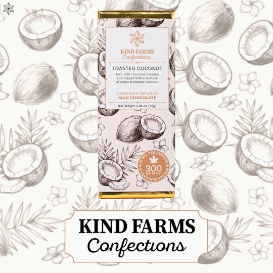 Kind Farms Reserve - Toasted Coconut Bar 300mg THC - Kind Farms Confections - 1