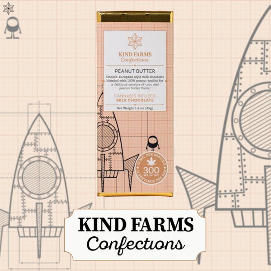 Kind Farms Reserve - Milk Peanut Butter Bar 300mg THC - Kind Farms Confections - 1