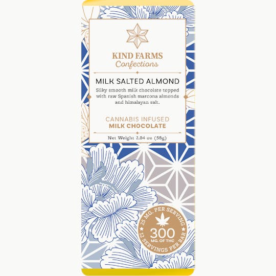 Kind Farms Reserve - Milk Salted Almond Bar 300mg THC - Kind Farms Confections - 1