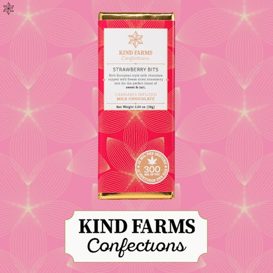Kind Farms Reserve - Milk Strawberry Bits Bars 300mg THC - Kind Farms Confections - 1