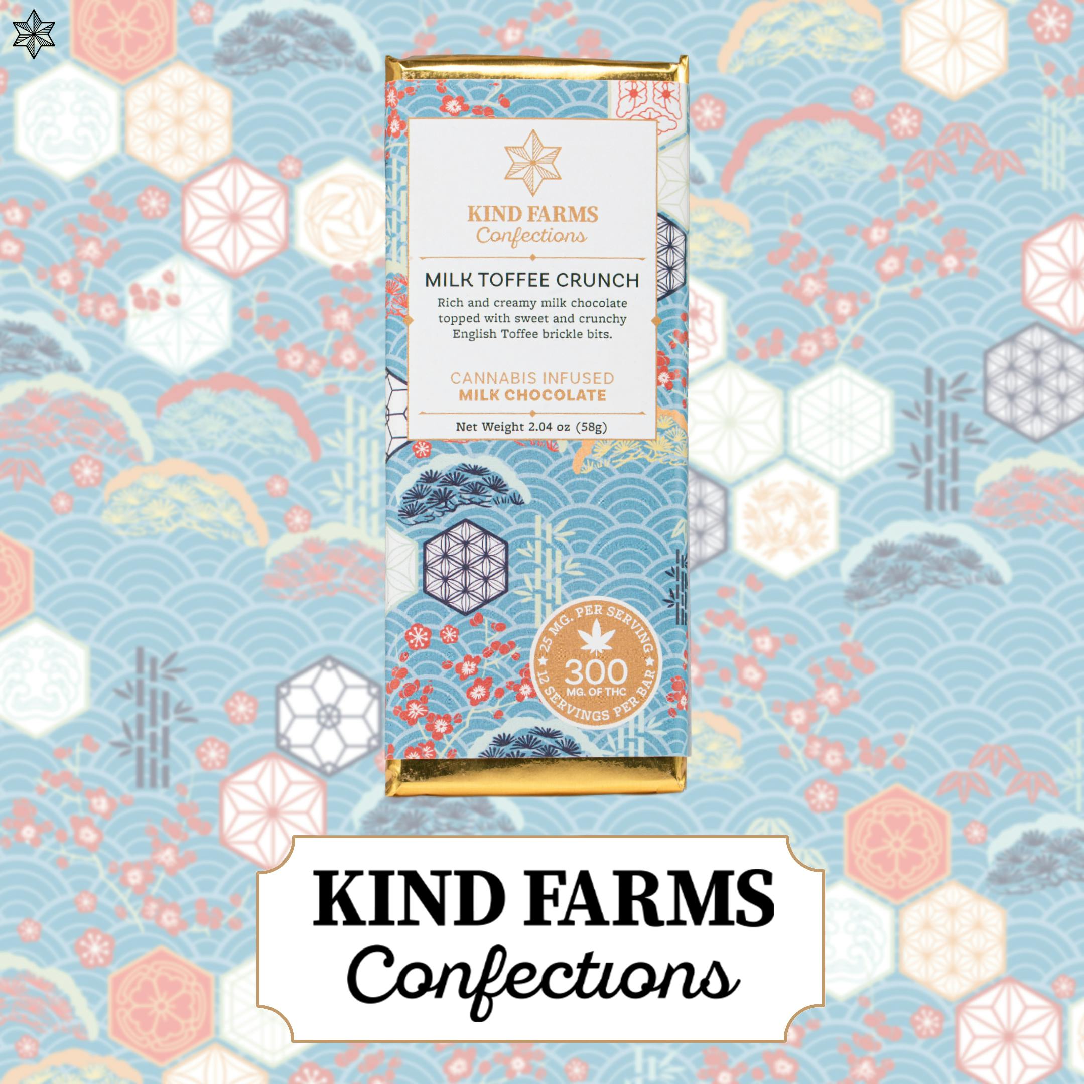 Kind Farms Reserve - Milk Toffee Crunch Bar 300mg THC - Kind Farms Confections - 1