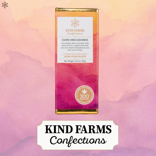 Kind Farms Reserve - Dark Macadamia Bar 300mg THC - Kind Farms Confections - 1