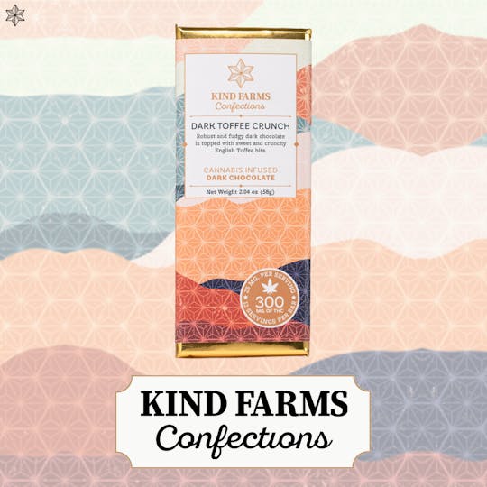Kind Farms Reserve - Dark Toffee Crunch Bar 300mg THC - Kind Farms Confections - 1