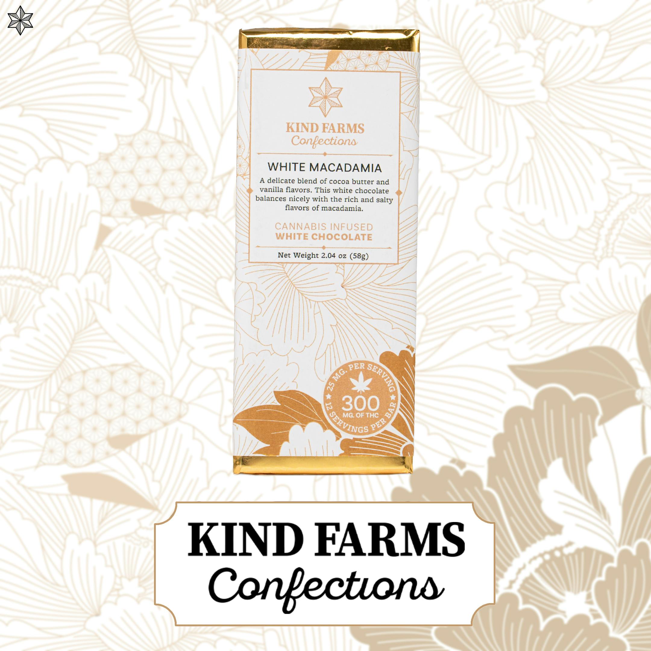 Kind Farms Reserve - White Macadamia Bar 300mg THC - Kind Farms Confections - 1