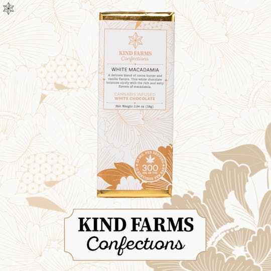 Kind Farms Reserve - White Macadamia Bar 300mg THC - Kind Farms Confections - 1